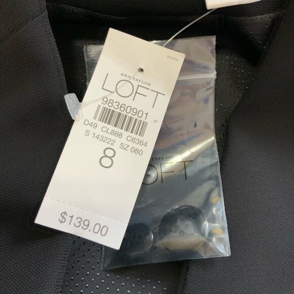Ann Taylor Loft Classic Black Blazer size 8 New! NWT $139 - Picture 5 of 7